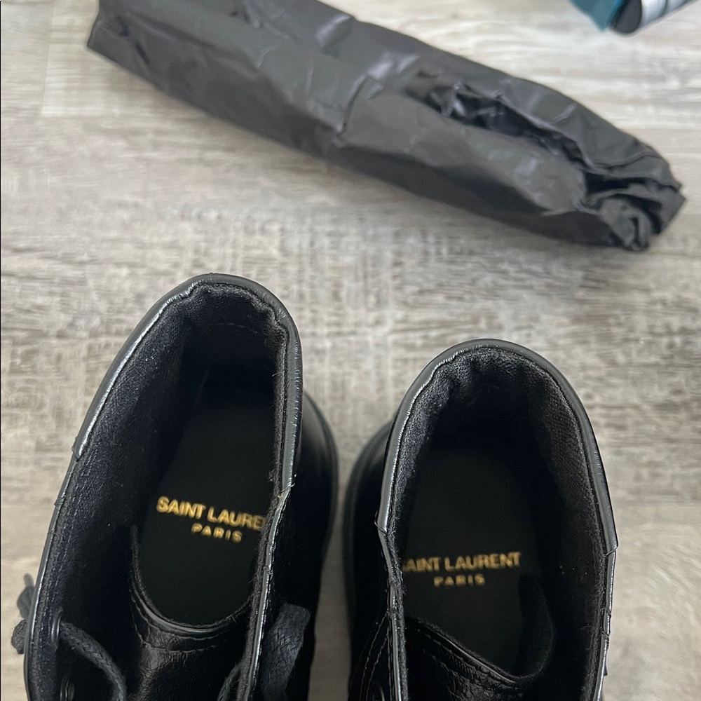 New Saint Laurent Bedford High-Tops Black Sneakers size 39 US 9 - Picture 8 of 17